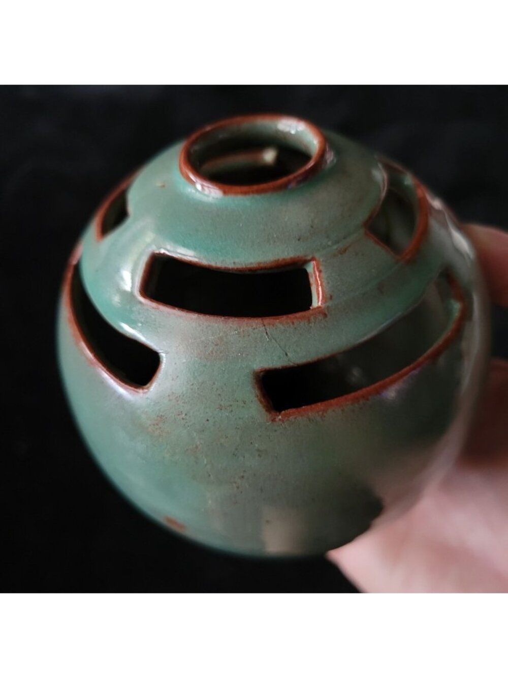 Job Negeim Green Glazed Cape Cod Studio Art Pottery Vase 3.75" Signed *Read
